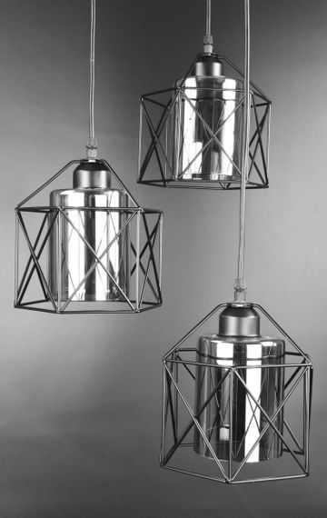 Люстра підвісна LOFT на 3 лампочки 25978 Чорний 30-95х47х47 см. | Зображення 1