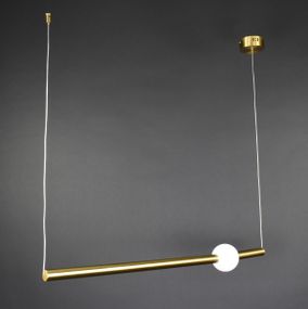 Люстра світлодіодна підвісна LED світильник для квартири на стелю лед 27152 Латунь 15-180х10х90 см.