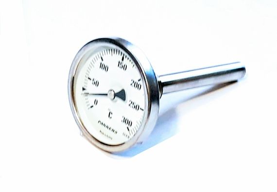 Термометр D 63 мм/300°С биметаллический трубчатый с гильзой погружной L-110мм 1/2" PAKKENS Турция