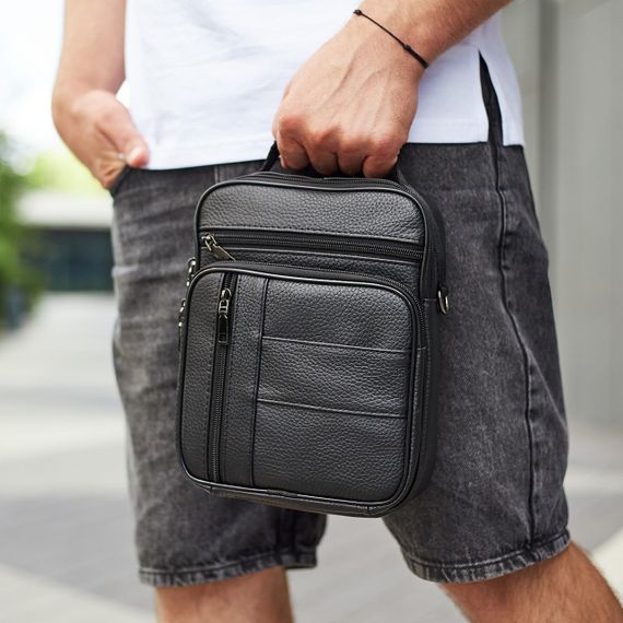 Чоловіча шкіряна сумка-барсетка через плече чорна Bexhill BX-02103 | Зображення 9