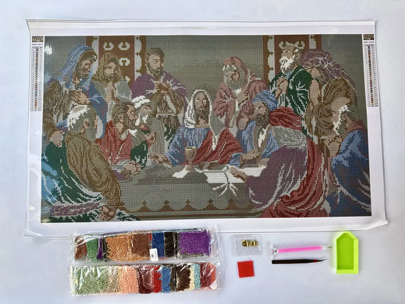 Алмазна мозаїка Ікона Таємна вечеря 40х70 см ColorArt SS801 | Зображення 1