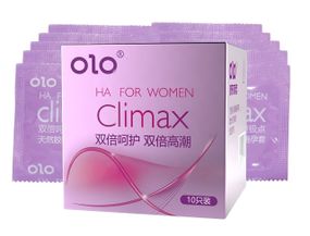 Латексні тонкі текстуровані презервативи  з ароматом ванілі OLO - HA FOR WOMEN Climax, 10 шт sexstyle