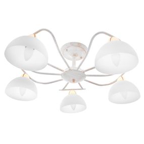 Люстра потолочная винтаж в спальню E14 40W WH (LK-636C/5)