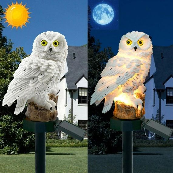 Садовий ліхтар із сонячною панеллю "Сова", 45 см / Газонний світильник на сонячній батареї / Вуличний ліхтар | Зображення 4