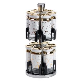 Набор для специй на подставке карусель12 баночек по 120 мл HP1333