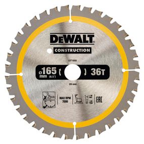 Диск пильний CONSTRUCTION 165*20мм DeWALT DT1950