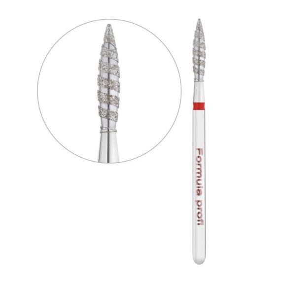 Фреза алмазная ТОРНАДО острое пламя красная 025 Formula Profi