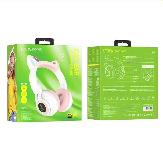 Бездротові навушники BOROFONE BO18 Cat ear BT headphones White | Зображення 3