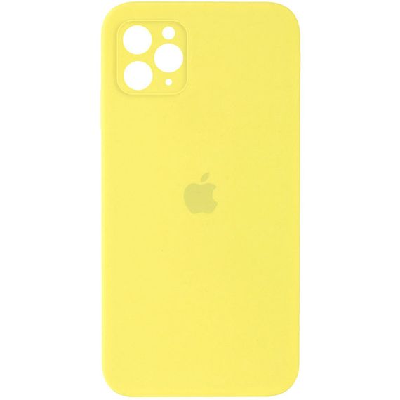 Чехол Silicone Case Square Full Camera Protective (AA) для Apple iPhone 11 Pro Max (6.5") Жовтий / Yellow
