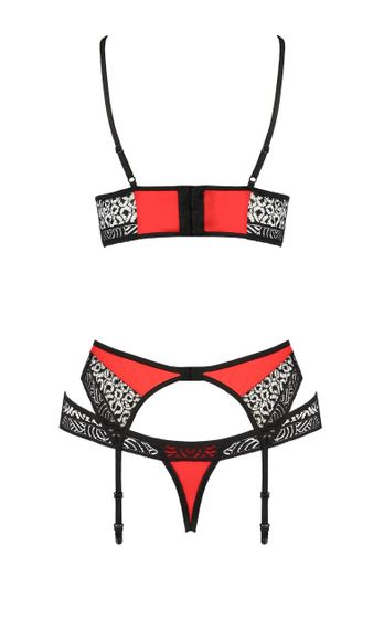 Комплект білизни з поясом для панчох SCARLET SET red S/M - Passion Sex Aura | Зображення 3
