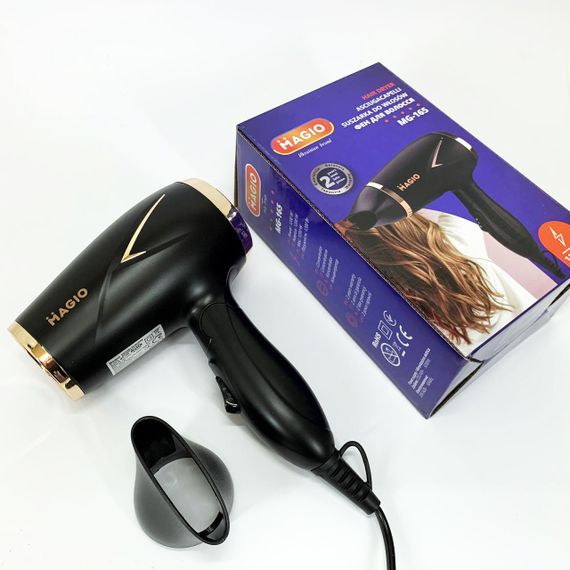 Фен с режимом регулировки температуры Magio MG-165 1200 Вт, Мощный фен для сушки и укладки волос BP-45 | Зображення 6