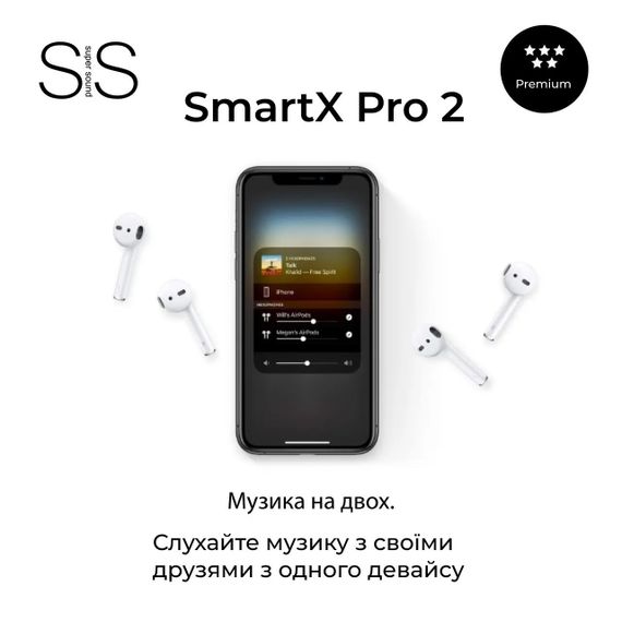 Наушники беспроводные TWS SmartX Pro 2 Premium Bluetooth наушники с микрофоном | Зображення 4