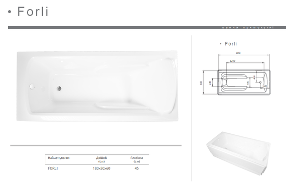 Акрилова ванна Redokss San FORLI 1800х800 | Зображення 2