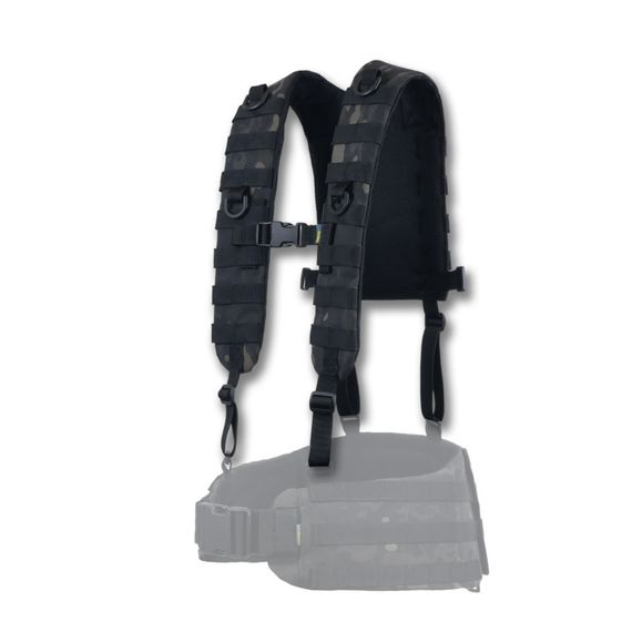 Ремені плечові (лямки) м'які для тактичних поясів РПС чорний мультикам