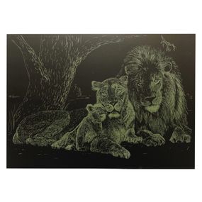 Гравюра А4 "Лев" ГрА4-3з економ варіант в пакеті 29,7х21 см