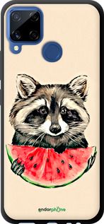 Чохол на Realme C15 Єнотик з кавуном "4605b-2063-2448"