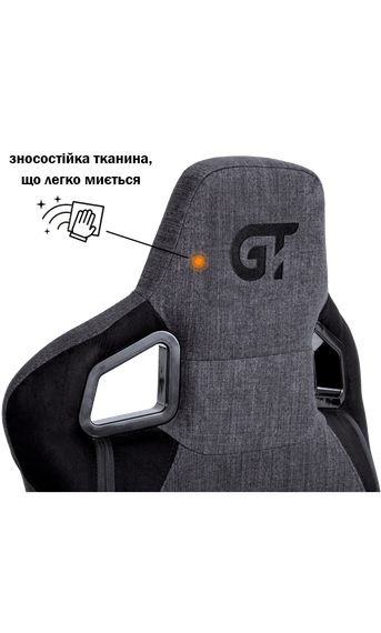 Кресло геймерское GT RACER X-8005 Dark GrayBlack Suede | Зображення 6