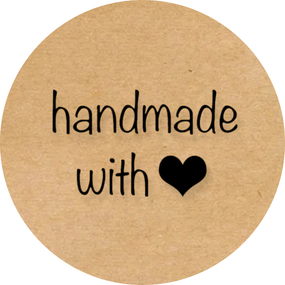 Этикетка круглая крафт "Handmade 03", Диаметр 50 мм, 250 шт/рулон, Viskom