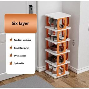 Універсальна полиця для взуття та зберігання речей Shoe rack AND LY-581, з п'ятьма рівнями
