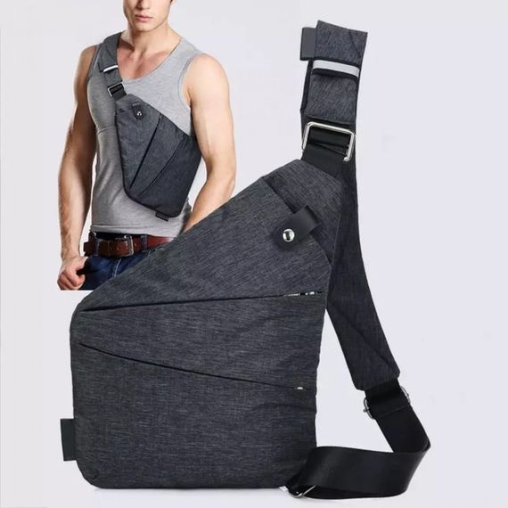 Сумка шкіряна чоловіча крос-боді Cross Body, Сумки слінг чоловічі крос боді, Сумка крос-боді гладка IY-87 | Зображення 8