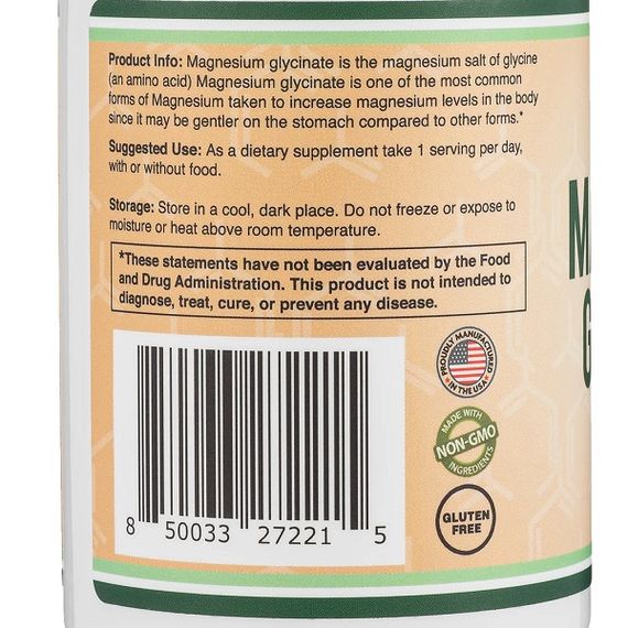 Микроэлемент Магний Double Wood Magnesium Glycinate 400 mg 180 Caps | Зображення 2