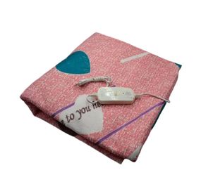 Электропростынь MHZ Electric Blanket 7421 150х170 см, розовая с сердечками