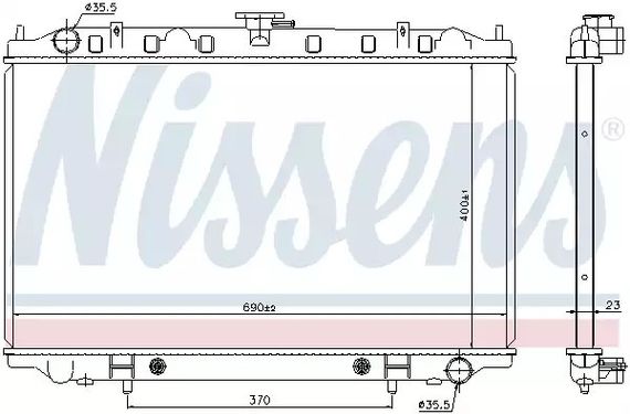 Радіатор охолодження двигуна NISSAN CEFIRO, NISSENS (67352)