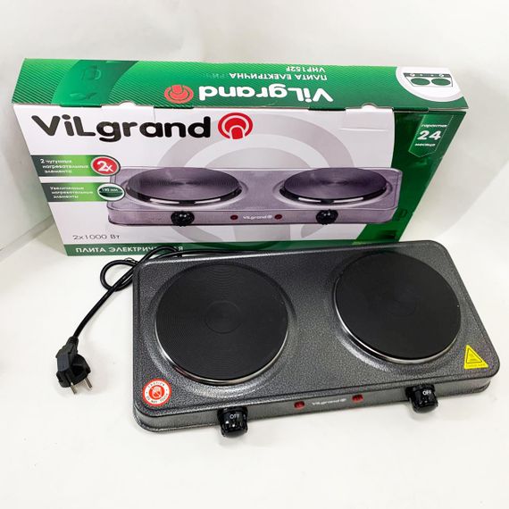 Плита на стол электрическая ViLgrand, Компактная бытовая электроплита, Плита переносная для дома PM-33 | Зображення 4