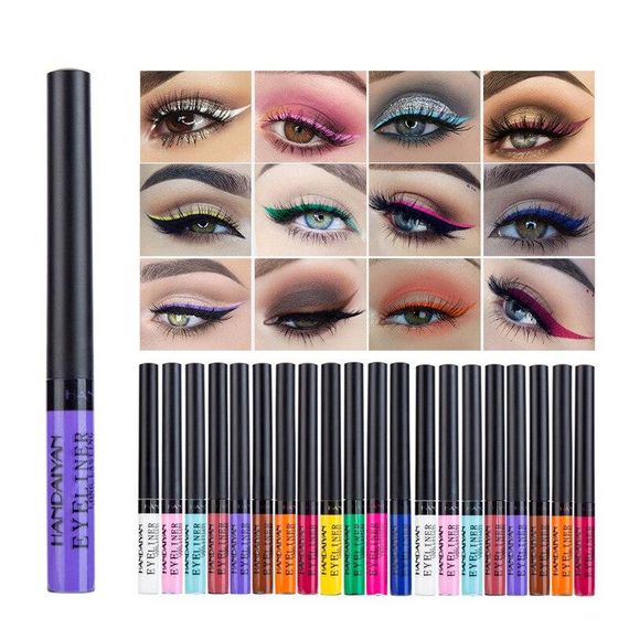 Кольорова водостійка підводка для очей HANDAIYAN Eyeliner Long Lasting Professional колір №6  Браун | Зображення 8