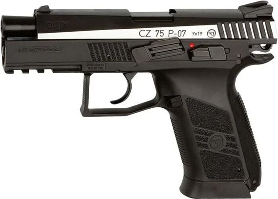 Пістолет пневматичний ASG CZ 75 P-07 Duty Nickel Blowback BB кал. 4.5 мм | Зображення 1