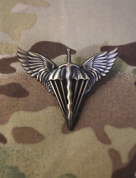 Беретний знак ДШВ нового зразка статутний метал | Зображення 3