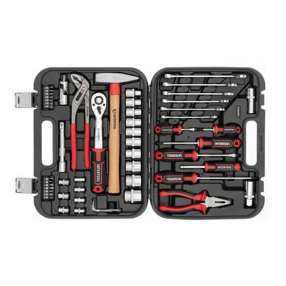 Набір інструментів 56 од., STORM, 1/2", 1/4", Cr-V INTERTOOL ET-8056 | Зображення 1