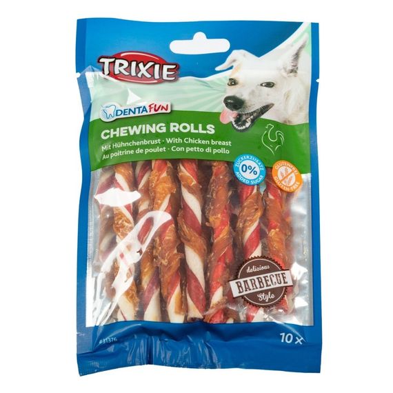 Лакомство для собак с курицей Trixie Denta Fun Chewing Rolls, 80 гр