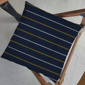 Подушка на стул с завязками Зигзаг на темном фоне 40x40x4 см (PZ_23F018)
