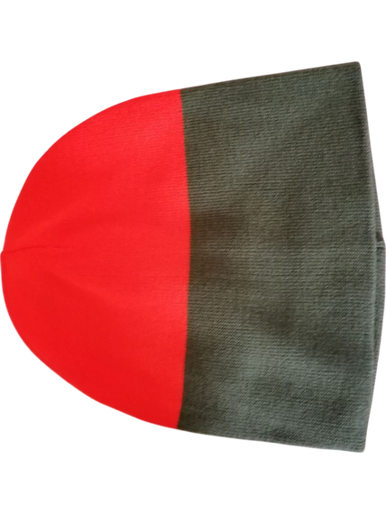 Шапка трикотажна в'язана з підворотом Мисливець двостороння (олива помаранчева),Сигнальна шапка для полювання | Зображення 3