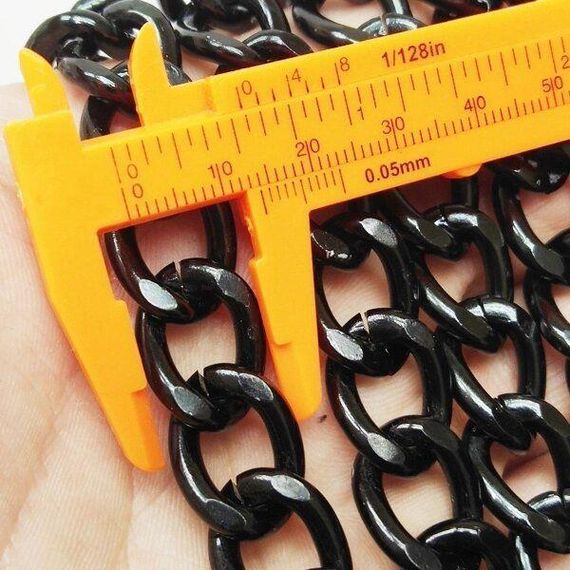 Декоративные цепи, цвет черный 3,4 мм | Зображення 1
