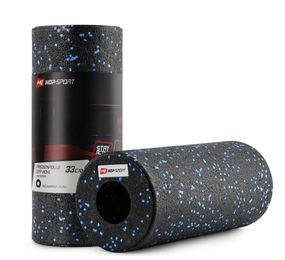 Роллер масажер (валик, ролик) гладкий Hop-Sport EPP 33см HS-P033YG чорно-синій