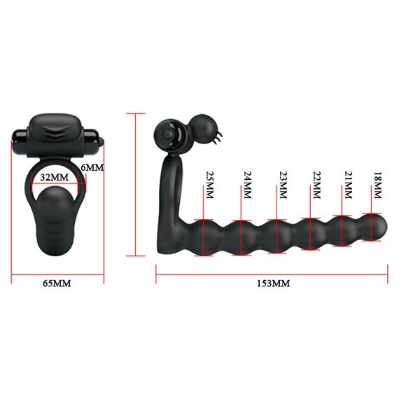 Насадка на член - Pretty Love Hercules Penis Sheath III Black Sex Aura | Зображення 7