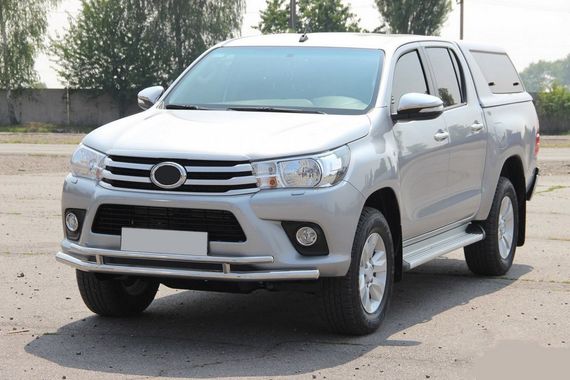Передній захист ST018 (нерж) для Toyota Hilux 2015-2024 рр | Зображення 3