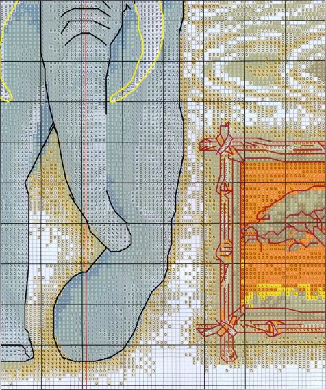 Набор для вышивания по нанесённой на канву схеме "African elephant". AIDA 14CT printed 45*44 см | Зображення 3
