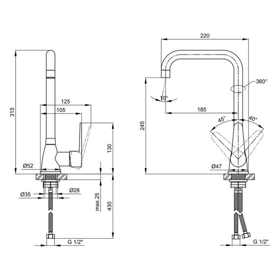 Змішувач для кухні Lidz (CRM) -14 34 014 07 | Зображення 1