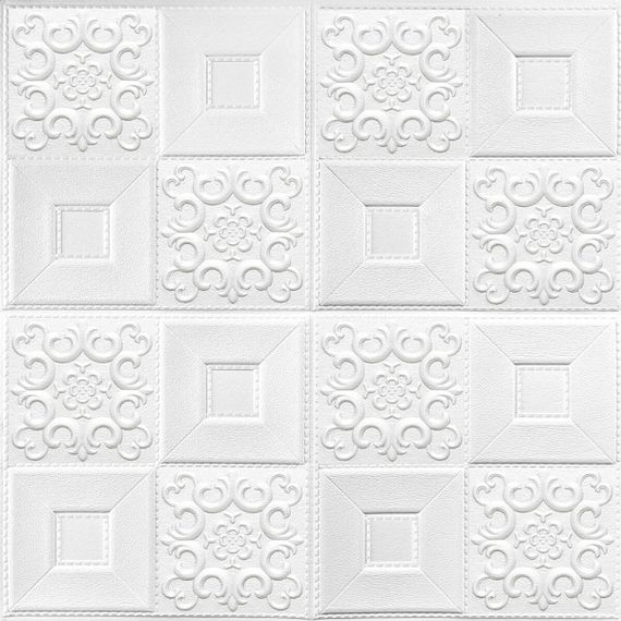 Самоклеюча декоративна настінно-стельова 3D панель фігури 700х700х5мм (114) SW-00000006