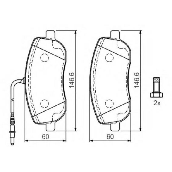 Тормозные колодки Bosch дисковые передние CITROEN Jumpy/C8/FIAT Scudo04/LANCIA Phedra/ 0986424789 | Зображення 1