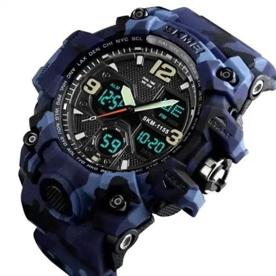 Часы для военных и отдыха SKMEI 1155BCMBU, Брендовые мужские часы спортивные многофункциональные MO-13 | Зображення 6
