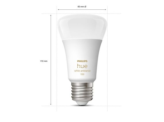 Лампа Philips Hue розумна E27, 11W(60Вт), 2200K-6500K, Tunable white, ZigBee, Bluetooth, димування (929002468401) | Зображення 3