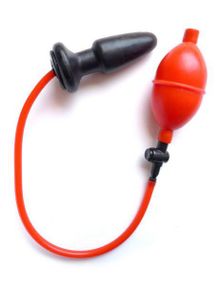 Надувна анальна пробка з грушею та присоскою CalExotics COLT Butt Plug, чорна, 10 × 4 см Sex Aura