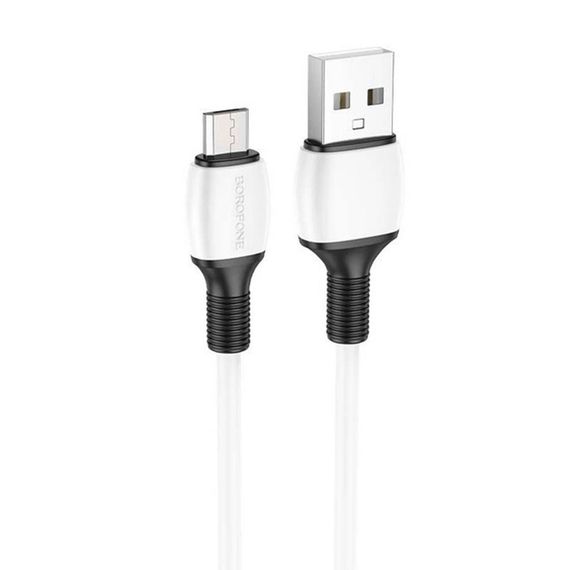 Кабель Borofone BX84, USB-Micro, 2.4A, довжина 1м, White | Зображення 1