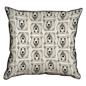 Подушка с мешковины Мордашки медведя 45x45 см (45PHB_TFL006_BL)