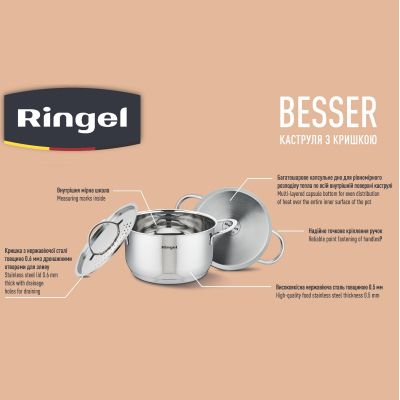 Кастрюля Ringel Besser з кришкою 1,6 л (RG-2021-16) | Зображення 3