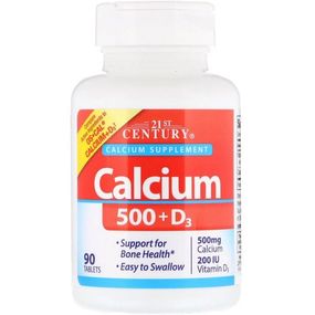 Микроэлемент Кальций 21st Century Calcium 500 + D3 200 IU 90 Caplets